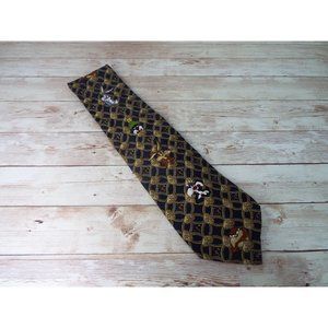 Vintage 90s Looney Tunes Mania Silk Tie